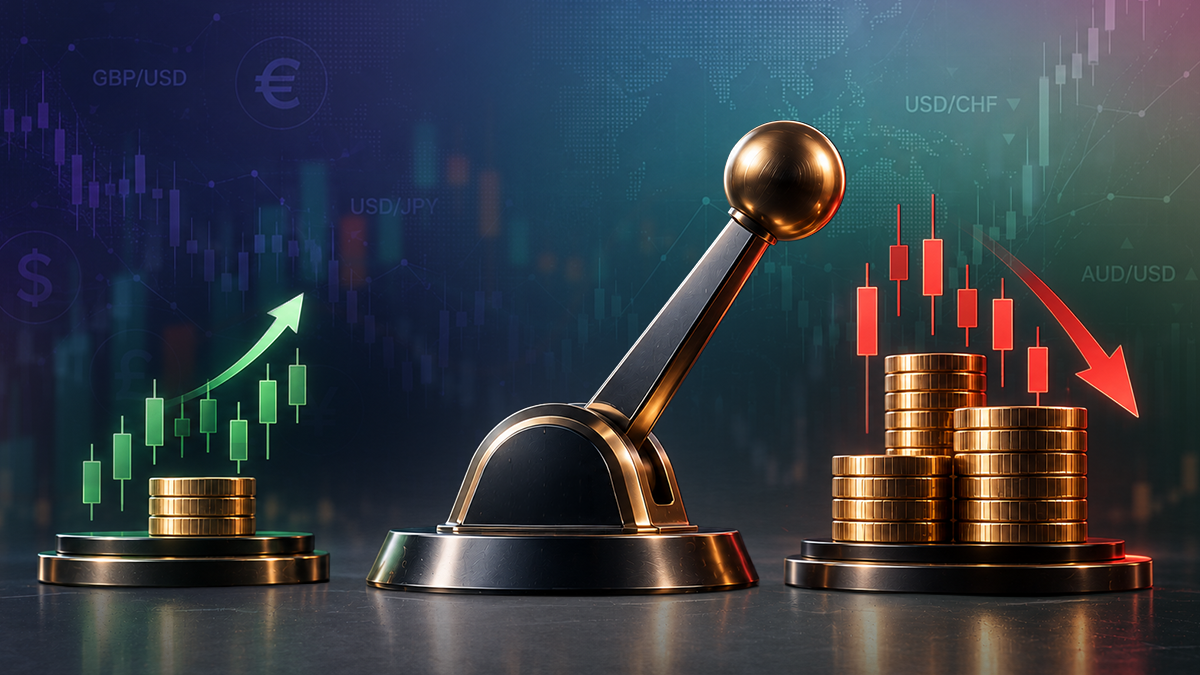 ذراع رافعة بين صفقة رابحة وصفقة خاسرة — الرافعة العالية تضخّم أثر الحركة في الاتجاهين حين يكبر حجم المركز