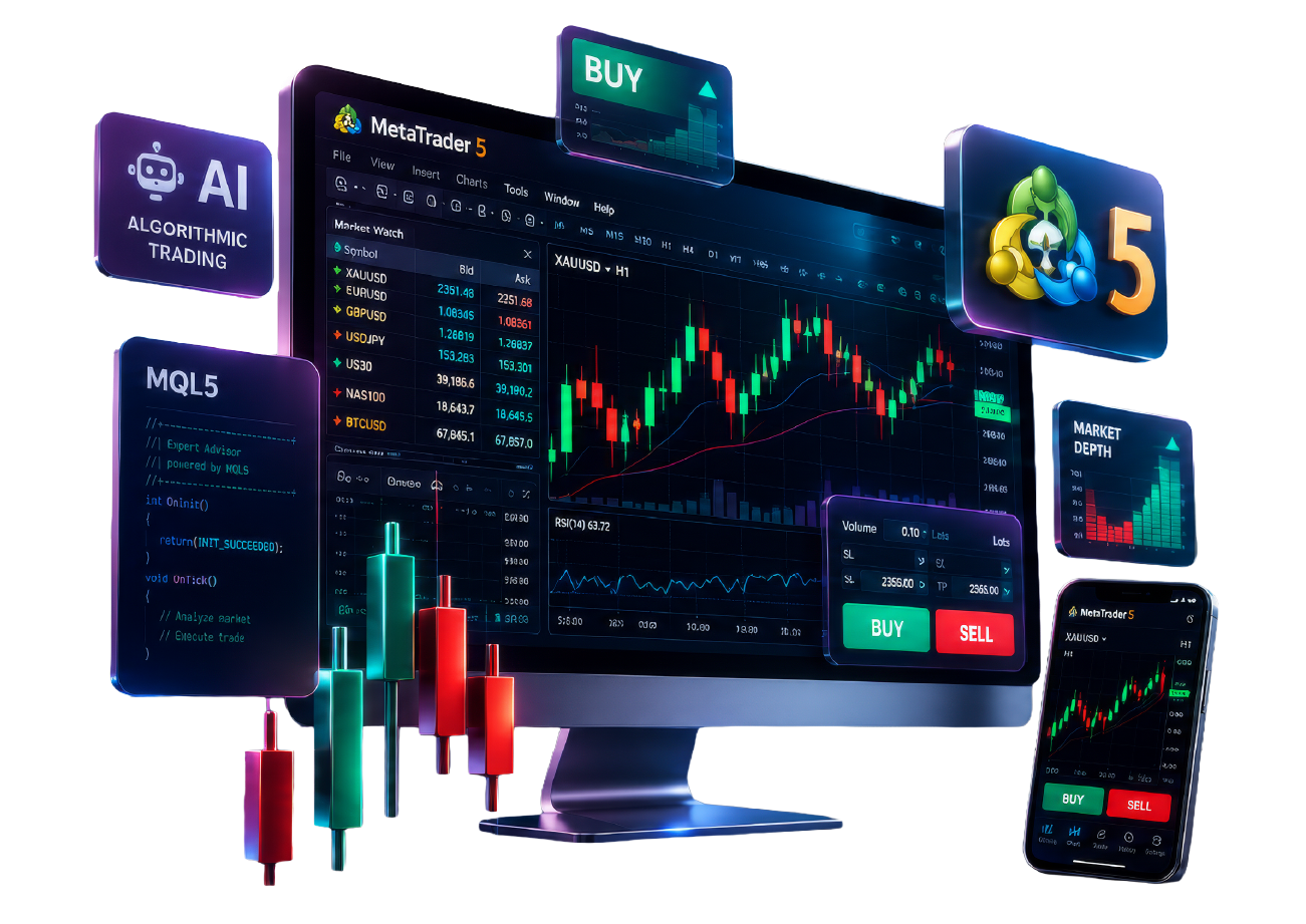 MetaTrader 5 (MT5) trading platform on desktop and mobile from Tradeview MENA